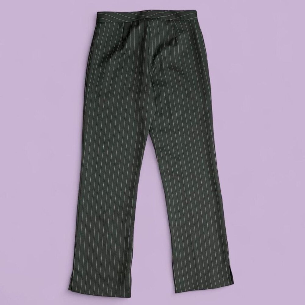 American Vintage Dark Green Pinstripe Trousers - Picture 4 of 8
